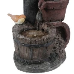 LuxenHome Resin Farmhouse Barrel And Water Pump Outdoor Fountain -Outdoor Decoration Store GUEST 6df916fb 6e6a 48d1 9cf7 bf74d390e85a