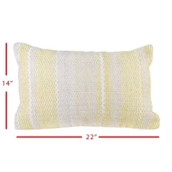 Yellow & Gray 14X22 Hand Woven Filled Outdoor Pillow - Foreside Home & Garden -Outdoor Decoration Store GUEST 6df93c5a d1fe 47c3 9fb4 03b45adb499a