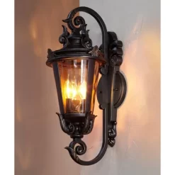 John Timberland Casa Marseille Vintage Rustic Outdoor Wall Light Fixture Bronze Scroll 21 1/2" Hammered Glass For Post Exterior Barn Deck House Porch -Outdoor Decoration Store GUEST 6e657ba7 f470 45d7 a4d5 2ac6a3a73ab3