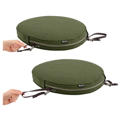 Montlake Fadesafe Round Patio Dining Seat Cushion Set - Heather Fern Green - Classic Accessories 7 Montlake Fadesafe Round Patio Dining Seat Cushion Set - Heather Fern Green - Classic Accessories - Image 5