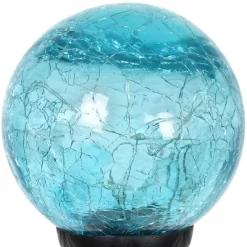 29.5" Crackle Glass Solar Ball And Beaded Stake Blue - Exhart 12 29.5" Crackle Glass Solar Ball And Beaded Stake Blue - Exhart -Outdoor Decoration Store GUEST 70cb6e0c a224 4a18 8b12 4ba5cc430e94