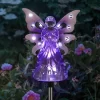 33.85" Acrylic Solar Angel Stake Purple - Exhart -Outdoor Decoration Store GUEST 718535a7 3197 4dd1 9e31 469c6e5c398b