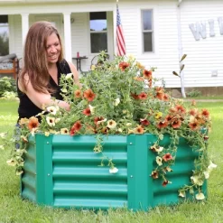 Sunnydaze Decor Sunnydaze Raised Powder-Coated Steel Hexagon Planter Garden Bed Kit For Plants, Flowers, Vegetables And Herbs - 41" W X 16" Deep -Outdoor Decoration Store GUEST 736adc66 3c65 4fb0 8716 057cd606ca6b