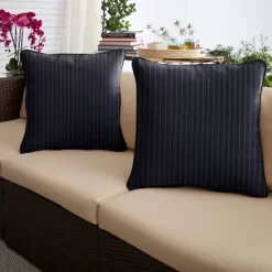 2pk Square Sunbrella Corded Outdoor Throw Pillows Indigo Blue