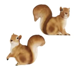 Nature Spring Resin Squirrel Garden Statues - Outdoor Decor Animal Figurines - Set Of 2