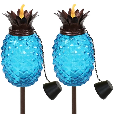 Sunnydaze Decor Sunnydaze Outdoor Adjustable Height 3-in-1 Glass Tropical Pineapple Torches With Connected Snuffs And Metal Poles - 2pk 11 Sunnydaze Decor Sunnydaze Outdoor Adjustable Height 3-in-1 Glass Tropical Pineapple Torches With Connected Snuffs And Metal Poles - 2pk - Image 9