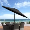 10' UV And Wind Resistant Tilting Market Patio Umbrella With Base - CorLiving