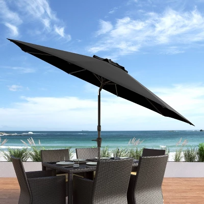 10' UV And Wind Resistant Tilting Market Patio Umbrella With Base - CorLiving 3 10' UV And Wind Resistant Tilting Market Patio Umbrella With Base - CorLiving