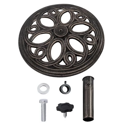 Tangkula 18"Round Umbrella Base Stand Cast Iron Heavy Duty 23lbs 6 Tangkula 18"Round Umbrella Base Stand Cast Iron Heavy Duty 23lbs - Image 4