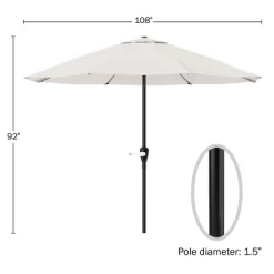 9' X 9' Aluminum Patio Umbrella With Auto Crank Tan - Pure Garden -Outdoor Decoration Store GUEST 7762145f 5a79 4c96 a111 be57c273a2cc