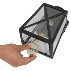 2pk 9" Metal/Glass Square Outdoor Wall Lights Matte Black - LNC 16 2pk 9" Metal/Glass Square Outdoor Wall Lights Matte Black - LNC -Outdoor Decoration Store GUEST 79863be1 0991 46f4 a7a8 4423a742c2d9