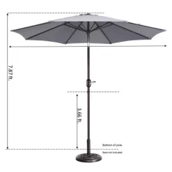 9-Foot Patio Umbrella - Easy Crank Outdoor Table Umbrella With Steel Ribs And Aluminum Pole For Deck, Porch, Backyard, Or Pool By Nature Spring (Gray) 10 9-Foot Patio Umbrella - Easy Crank Outdoor Table Umbrella With Steel Ribs And Aluminum Pole For Deck, Porch, Backyard, Or Pool By Nature Spring (Gray) -Outdoor Decoration Store GUEST 79b95f69 0d4c 4e05 ac97 3f75ada8f0b4