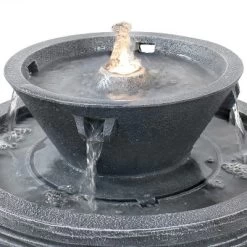 Sunnydaze Decor Sunnydaze 20"H Electric Resin 2-Tier Round Bird Bath Outdoor Water Fountain With LED Lights -Outdoor Decoration Store GUEST 7a5f7571 a99f 45e4 918e 0663de6c47da