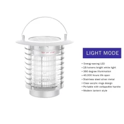 Nature Spring 2-in-1 Portable LED Lantern & Bug Zapper UV Lamp – Silver -Outdoor Decoration Store GUEST 7ae99c0f 975f 45b7 a22a b851af310a75