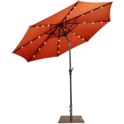 Costway 10ft Solar Lights Patio Umbrella Outdoor W/ 50 LBS Movable Umbrella Stand Red -Outdoor Decoration Store GUEST 7b507b98 de29 4f89 a00f 3e3eade758ad