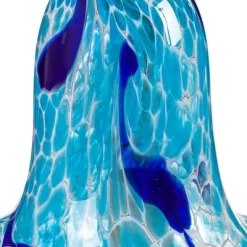 Evergreen Art Glass Speckle Blue Floral Shaped Bell Chime- 7 X 7 X 7 Inches Outdoor Decor -Outdoor Decoration Store GUEST 7b521357 fc78 411e afa2 7aefedde00c1