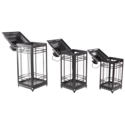 Northlight Set Of 3 Distressed Black Mission Style Candle Lanterns 19.5" -Outdoor Decoration Store GUEST 7d62d9a2 5abb 4b06 b594 8b15af6e537e