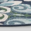 7'10" Round Kaia Medallion Outdoor Rug Blue/Green - Christopher Knight Home
