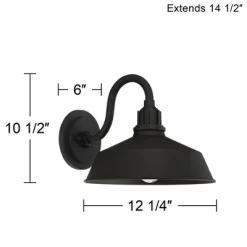 Franklin Iron Works Arnett Rustic Industrial Farmhouse Outdoor Barn Light Fixtures Set Of 2 Black Gooseneck 10 1/2" For Exterior Deck House Porch Yard 17 Franklin Iron Works Arnett Rustic Industrial Farmhouse Outdoor Barn Light Fixtures Set Of 2 Black Gooseneck 10 1/2" For Exterior Deck House Porch Yard -Outdoor Decoration Store GUEST 7e6c9626 8071 4df4 9944 737872931558