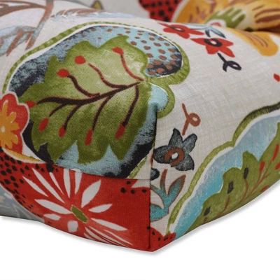 15.5"x16" Alatriste 2pc Reversible Indoor/Outdoor Seat Cushion Set Ivory - Pillow Perfect 4 15.5"x16" Alatriste 2pc Reversible Indoor/Outdoor Seat Cushion Set Ivory - Pillow Perfect - Image 2