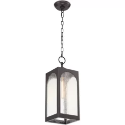 Possini Euro Design Tyne Modern Industrial Outdoor Hanging Light Bronze 19" Seedy Glass Shade For Post Exterior Barn Deck House Porch Yard Patio Home -Outdoor Decoration Store GUEST 7f17b45a aa1d 4360 8a09 5e3d71170290