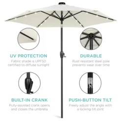 Best Choice Products 7.5ft Outdoor Solar Patio Umbrella For Deck, Pool W/ Tilt, Crank, LED Lights -Outdoor Decoration Store GUEST 7f60a218 f3f6 42c3 a18a 9b86d00d5da0