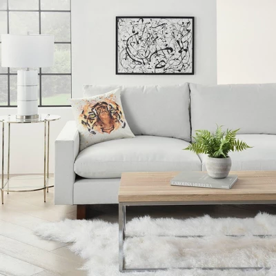 18"x18" Reversible Indoor/Outdoor Tiger And Chevron Print Square Throw Pillow - Mina Victory 5 18"x18" Reversible Indoor/Outdoor Tiger And Chevron Print Square Throw Pillow - Mina Victory - Image 3