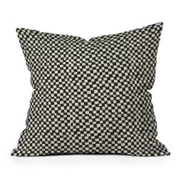 Iveta Abolina Lazy Checker Outdoor Throw Pillow Coal Black - Deny Designs -Outdoor Decoration Store GUEST 83d827eb 358f 489f 9770 d23de0f59bf2