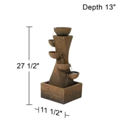 John Timberland Cascading Bowls Rustic Cascading Bowls Outdoor Floor Water Fountain With LED Light 27 1/2" For Yard Garden Patio Home Deck Porch -Outdoor Decoration Store GUEST 840b3ee2 fa6a 44c8 a129 fa6605e64467