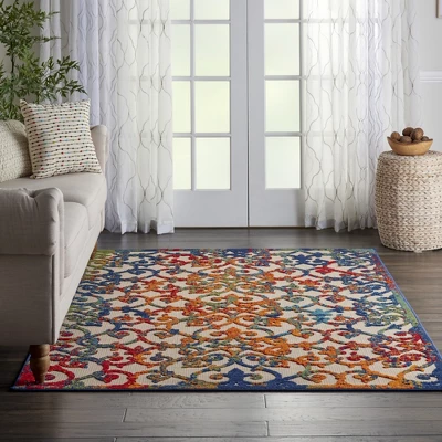 Nourison Aloha Contemporary Scroll Outdoor Rug 3 Nourison Aloha Contemporary Scroll Outdoor Rug