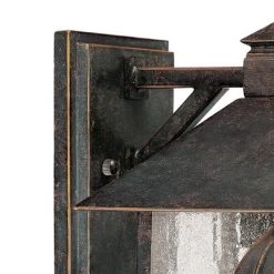 Franklin Iron Works French Garden Rustic Farmhouse Outdoor Wall Light Fixture Bronze Leaf Vine 10 1/2" Clear Seedy Glass For Post Exterior Barn Deck -Outdoor Decoration Store GUEST 84e9069d 442a 4bc5 92a9 e9a9aa21ccc2