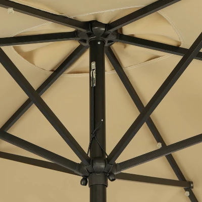 10' X 6.5' Rectangular Nassau Market Patio Umbrella With LED Bulb Lights Champagne - Island Umbrella 13 10' X 6.5' Rectangular Nassau Market Patio Umbrella With LED Bulb Lights Champagne - Island Umbrella - Image 11