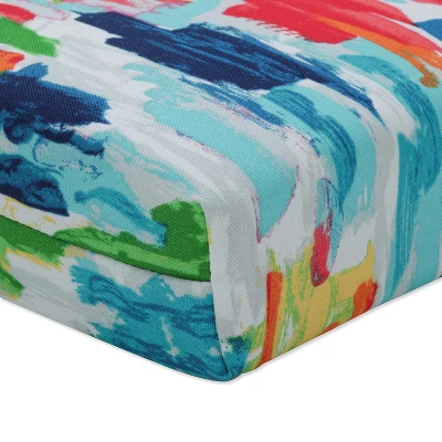 45" X 18" Outdoor/Indoor Bench Cushion Abstract Reflections Multi Blue - Pillow Perfect 3 45" X 18" Outdoor/Indoor Bench Cushion Abstract Reflections Multi Blue - Pillow Perfect