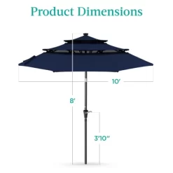 Best Choice Products 10ft 3-Tier Solar Patio Umbrella W/ 24 LED Lights, Tilt Adjustment, Easy Crank -Outdoor Decoration Store GUEST 879b820f 46f4 4590 a7f7 eb8b3c3b1cb7
