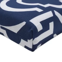 Outdoor 2pc Carmody Squared Corners Seat Cushions Navy - Pillow Perfect