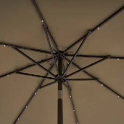9' X 9' Solar LED Patio Umbrella With Tilt Adjustment And Crank Lift Brown - Wellfor 21 9' X 9' Solar LED Patio Umbrella With Tilt Adjustment And Crank Lift Brown - Wellfor -Outdoor Decoration Store GUEST 88f1b474 8e50 4497 b388 78b87a4d3e54