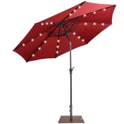 Costway 10ft Solar Lights Patio Umbrella Outdoor W/ 50 LBS Movable Umbrella Stand Red -Outdoor Decoration Store GUEST 89f7b73d 1db6 45d8 9d07 f482ec44dd90