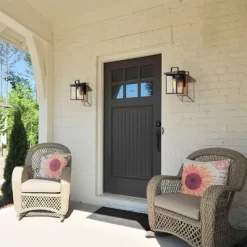 10.5" Square Metal/Glass Outdoor Wall Lamp Black - LNC -Outdoor Decoration Store GUEST 8aebdad0 3a0f 4e51 8ab4 d6e3020f3190