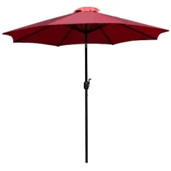 Merrick Lane 9' Round UV Resistant Outdoor Patio Umbrella With Height Lever And 33° Push Button Tilt -Outdoor Decoration Store GUEST 8bbbab3c 2130 4d2e b017 6f63e989e547