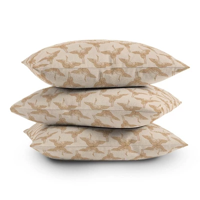 Iveta Abolina Pecan Cranes Cream Outdoor Throw Pillow Brown - Deny Designs 4 Iveta Abolina Pecan Cranes Cream Outdoor Throw Pillow Brown - Deny Designs - Image 2
