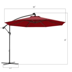 Tangkula 10' Patio Solar Umbrella LED Sun Shade Offset W/Base -Outdoor Decoration Store GUEST 8c76941d 4763 487b 9b06 431f3121c392
