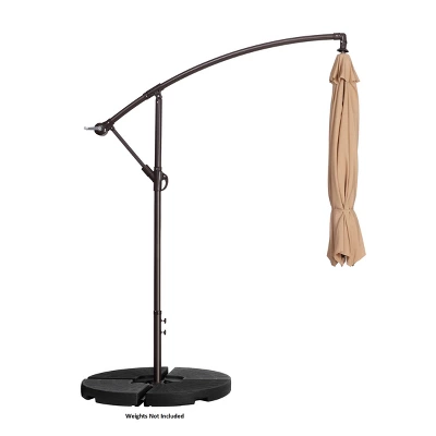 Nature Spring Manual-Crank Offset Swivel Patio Umbrella – Beige 5 Nature Spring Manual-Crank Offset Swivel Patio Umbrella – Beige - Image 3