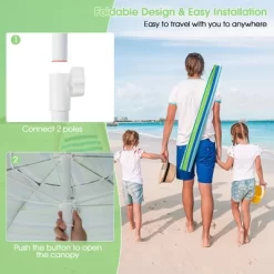 Tangkula 6.5 FT Patio Portable Beach Adjustable Umbrella W/ Folding Table & Sandbag Green -Outdoor Decoration Store GUEST 8e0fb946 cbb0 42ed b741 a2b19f7cb8a6