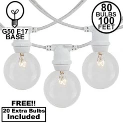 Novelty Lights Globe Outdoor String Lights With 80 In-Line Sockets White Wire 100 Feet -Outdoor Decoration Store GUEST 8f1429cc dfc5 4d1d b42b 0e12ecfc8fed