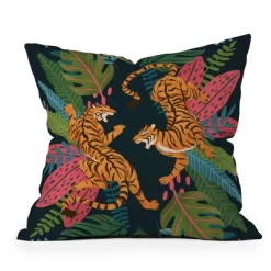 Avenie Jungle Cats Outdoor Throw Pillow Orange - Deny Designs -Outdoor Decoration Store GUEST 8f804bb1 9fc7 43ff 8b36 8c0d7b12a95a
