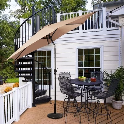 Costway 10FT Patio Umbrella 6 Ribs Market Steel Tilt W/Crank Outdoor Garden Beige 5 Costway 10FT Patio Umbrella 6 Ribs Market Steel Tilt W/Crank Outdoor Garden Beige - Image 3