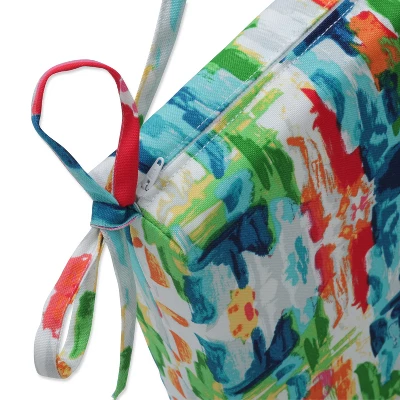 45" X 18" Outdoor/Indoor Bench Cushion Abstract Reflections Multi Blue - Pillow Perfect 4 45" X 18" Outdoor/Indoor Bench Cushion Abstract Reflections Multi Blue - Pillow Perfect - Image 2