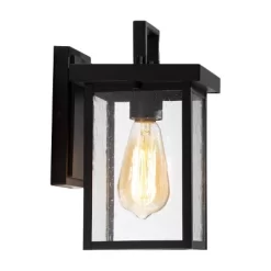 10.5" Square Metal/Glass Outdoor Wall Lamp Black - LNC -Outdoor Decoration Store GUEST 906a2252 3de5 41fc bc85 4b813bc1eae8