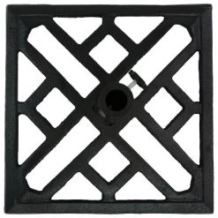 Sunnydaze Decor Sunnydaze Outdoor Heavy-Duty Cast Iron Decorative Modern Geometric Design Patio Yard Square Umbrella Base Stand - 17" - Black -Outdoor Decoration Store GUEST 907bab66 6f33 47c2 887d cc863cc84af0