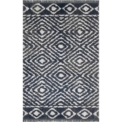 NuLOOM Zaria Diamond Tiles Fringed Indoor/Outdoor Patio Area Rug 8 NuLOOM Zaria Diamond Tiles Fringed Indoor/Outdoor Patio Area Rug - Image 6